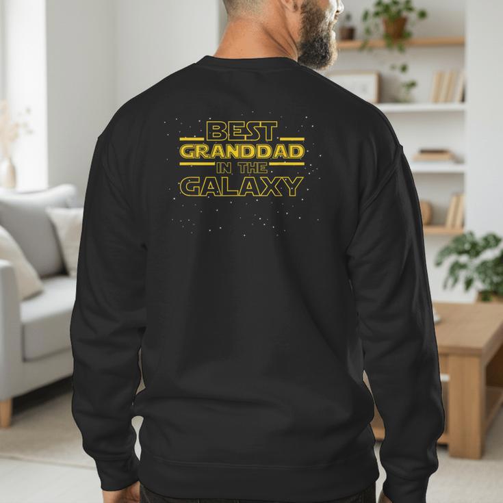 Grandpa Granddad Shirt Best Granddad In The Galaxy Men's Sweatshirt Back Print