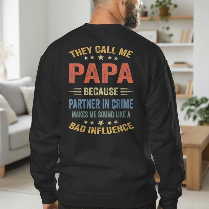 Grandpa Shirts Dad Partner In Crime Shirt Men's Sweatshirt Back Print Grandpa Shirts Dad Partner In Crime Shirt Men's Sweatshirt Back Print