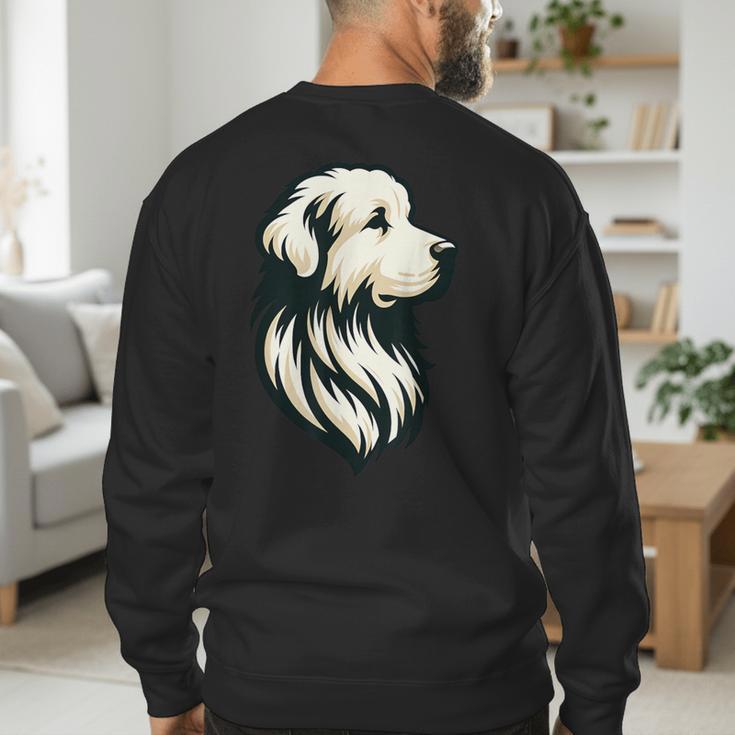 Great Pyrenees Pyr Minimalist Simple Dog Mom Dad Boys Girls Men's Sweatshirt Back Print
