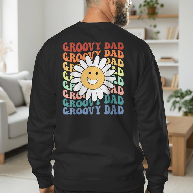 Groovy Dad Matching Outfit Fathers Day Family Retro Vintage Men's Sweatshirt Back Print