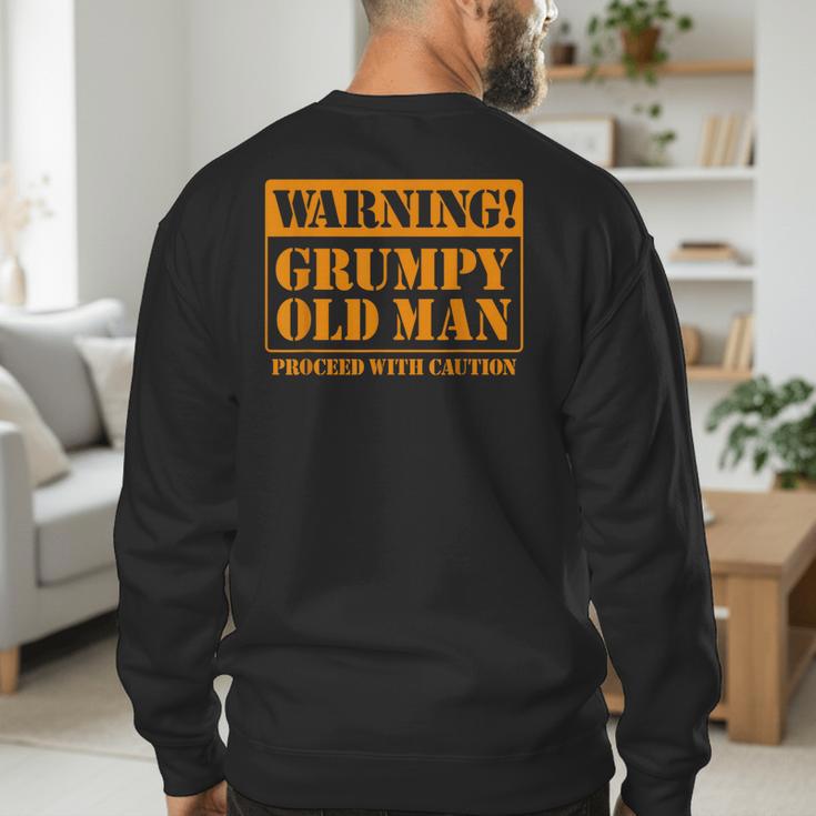 Grumpy Old Man Tee Shirt For Grandfathers Dads Father's Day Men's Sweatshirt Back Print