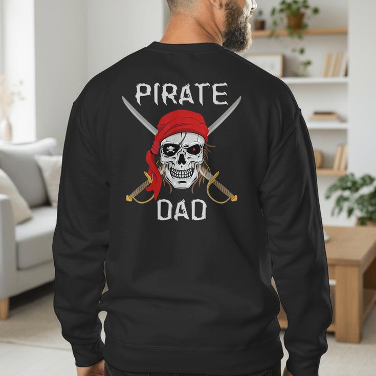 Halloween Pirate Skull Apparel Pirate Dad V-Neck Short Sleeve Cotton 100 T-Shirt Small Men's Sweatshirt Back Print