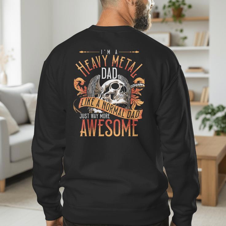 Heavy Metal Cooler Dad Punk Rock Music Lover Men's Sweatshirt Back Print