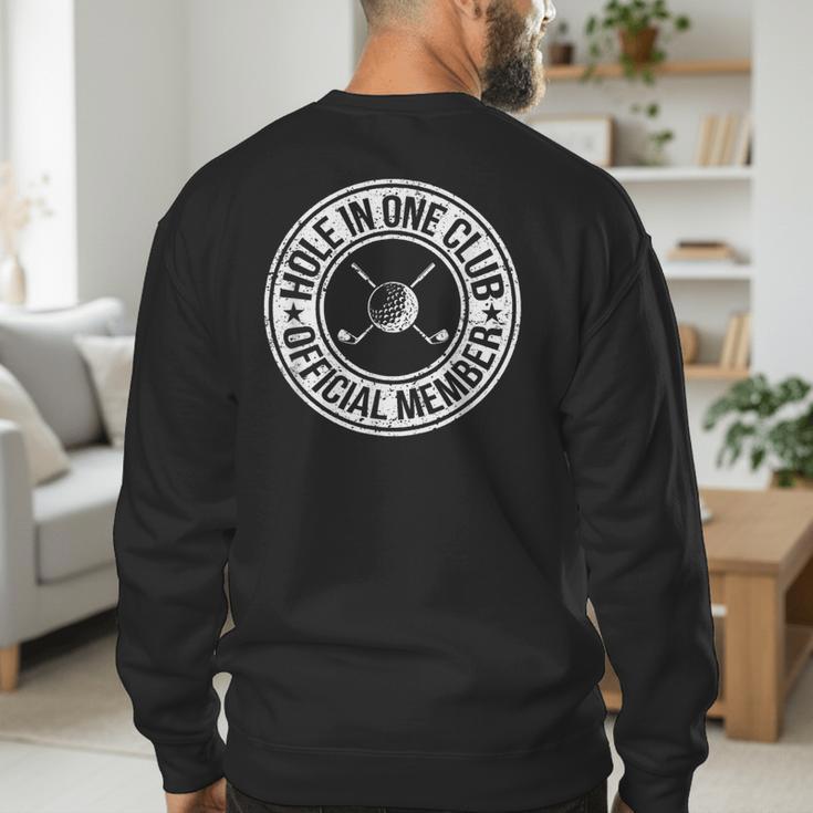 Hole In One Golf Dad & Cart Golfer Men's Sweatshirt Back Print
