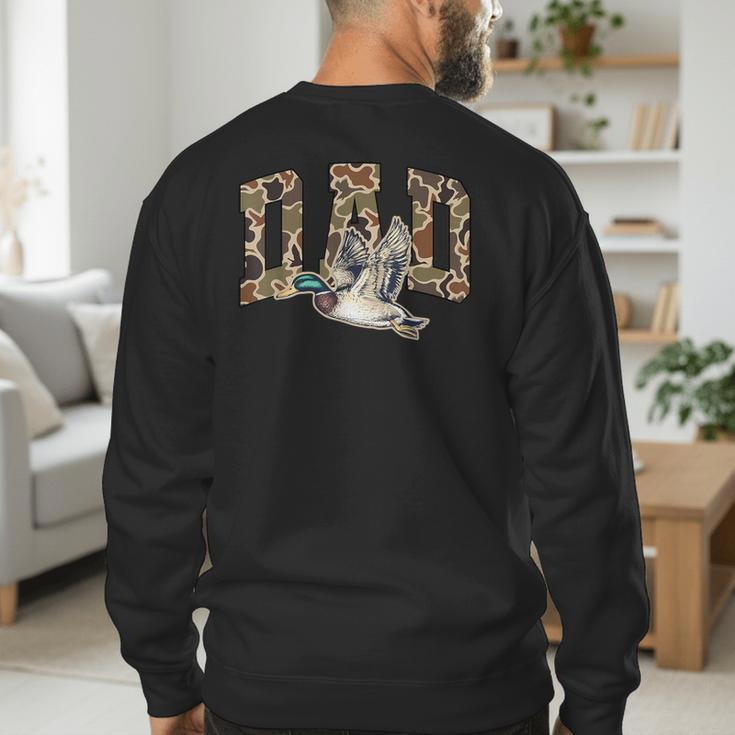 Hunting Dad Duck Camouflage Camo Preppy Camo Dad Camo Men's Sweatshirt Back Print