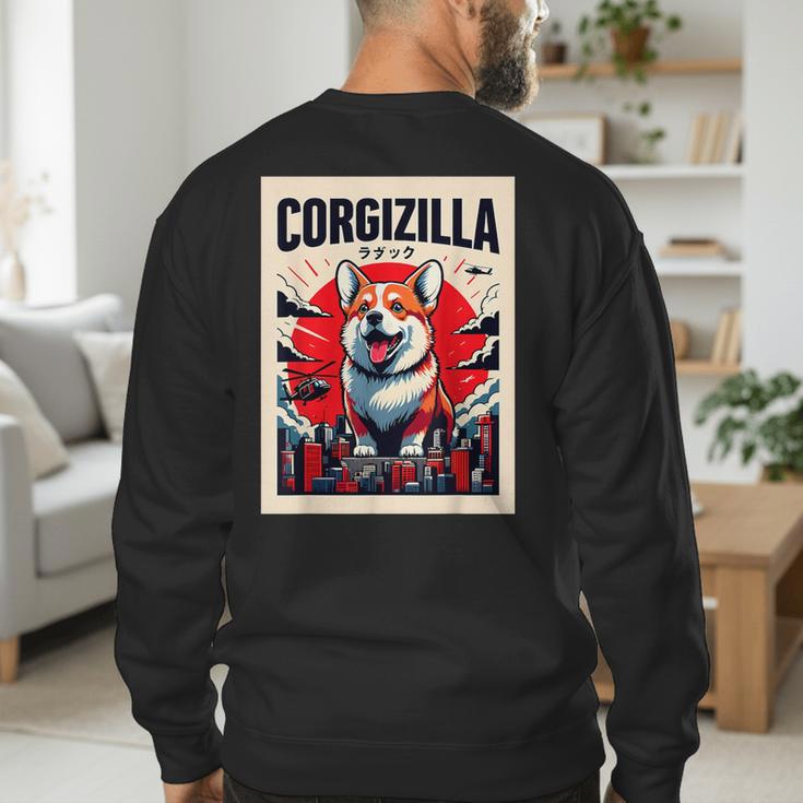 Japanese Art Corgi Dog Mom Dad Men's Sweatshirt Back Print