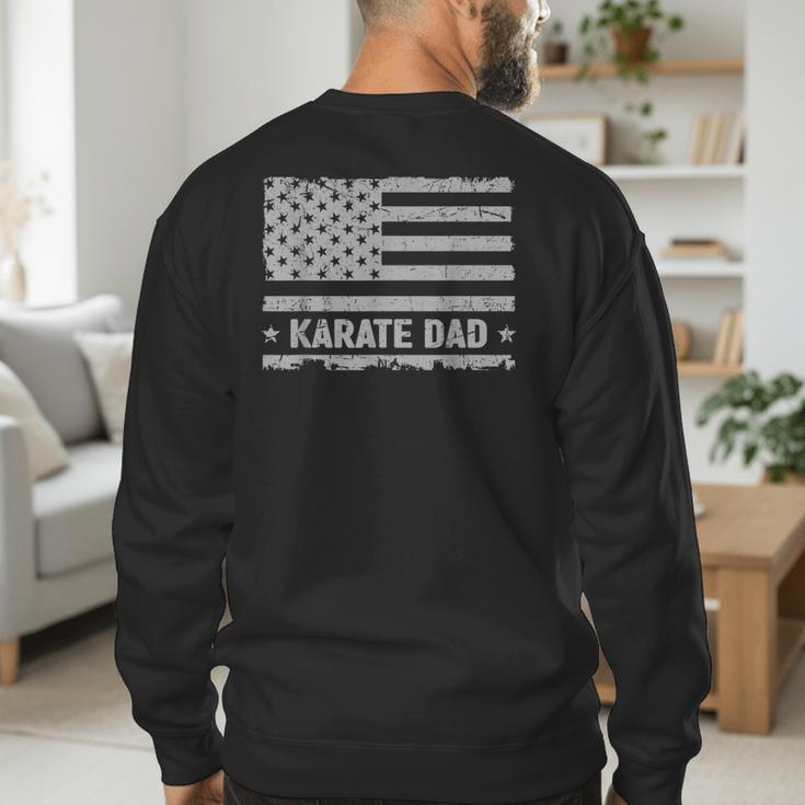 Karate Dad America US Flag Patriot Vintage Men's Sweatshirt Back Print