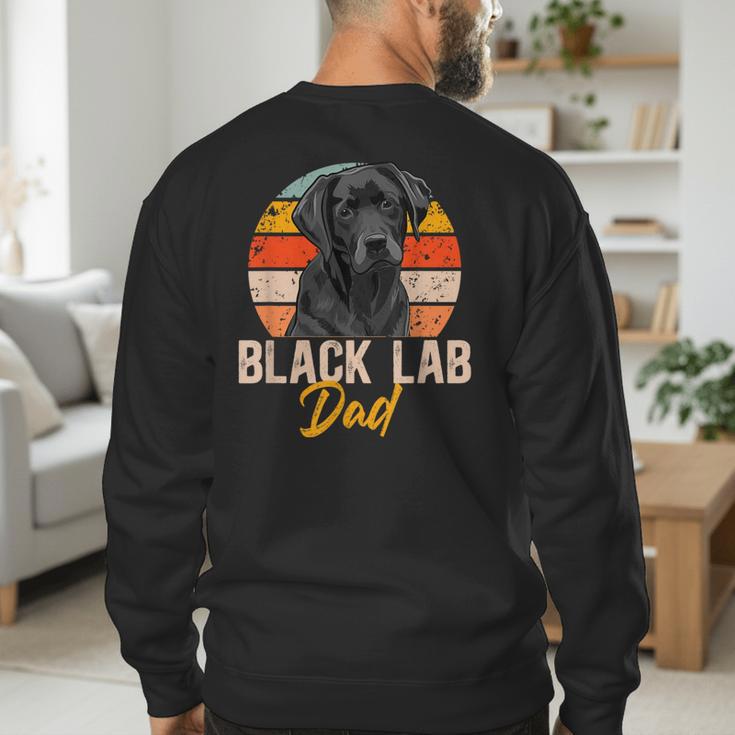 Lab Dad Retro Black Labrador Owner Men's Sweatshirt Back Print