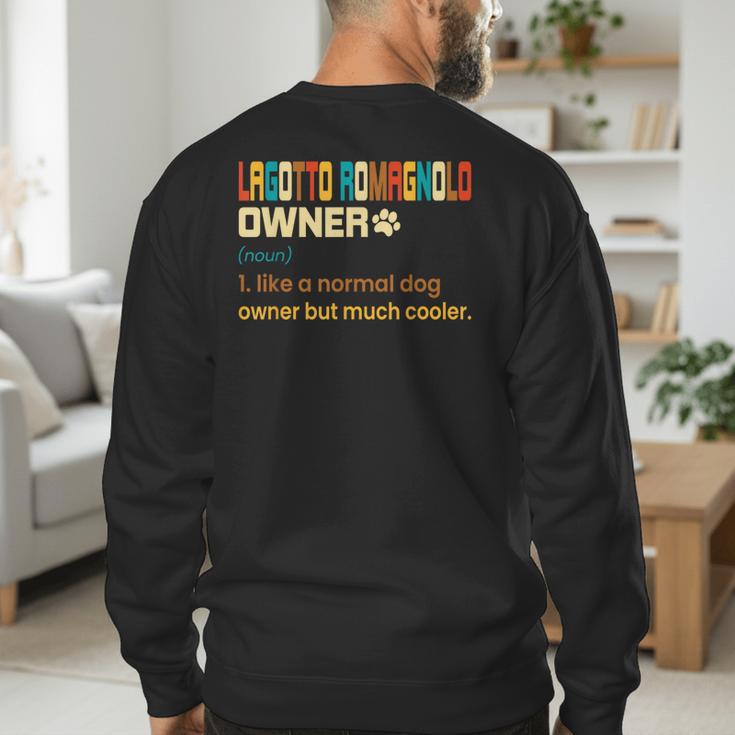 Lagotto Romagnolo Vintage Retro Dog Mom Dad Men's Sweatshirt Back Print