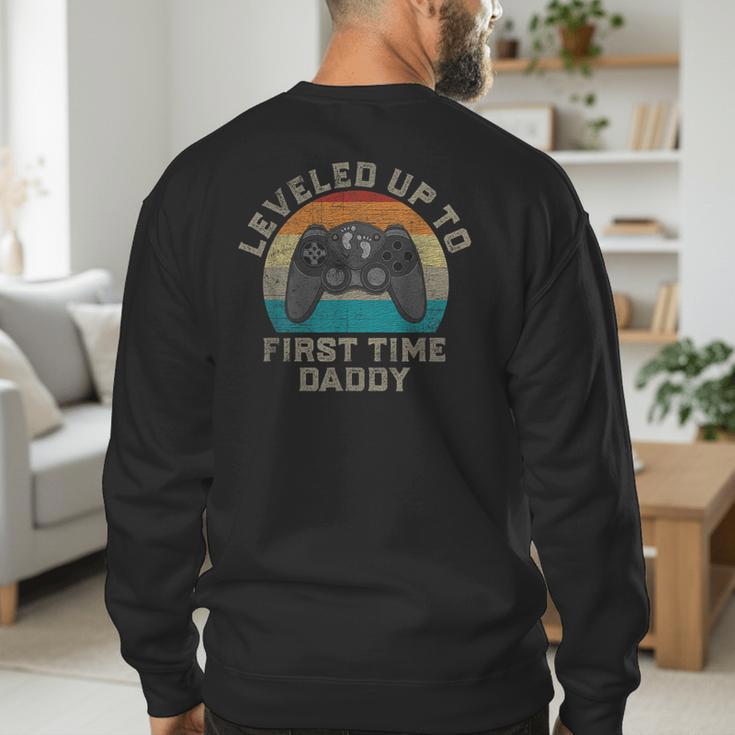 I Leveled Up To First Time Daddy Soon To Be Dad Men's Sweatshirt Back Print