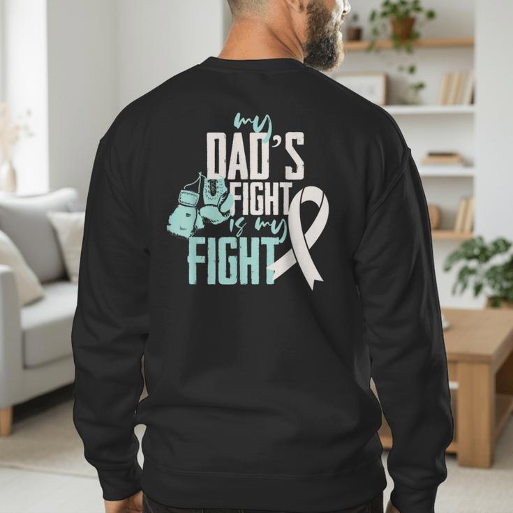 Lung Cancer Dad Ribbon Men's Sweatshirt Back Print
