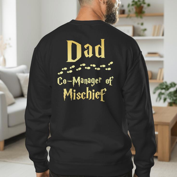 Magical Dad Manager Of Mischief Birthday Family Matching Men's Sweatshirt Back Print