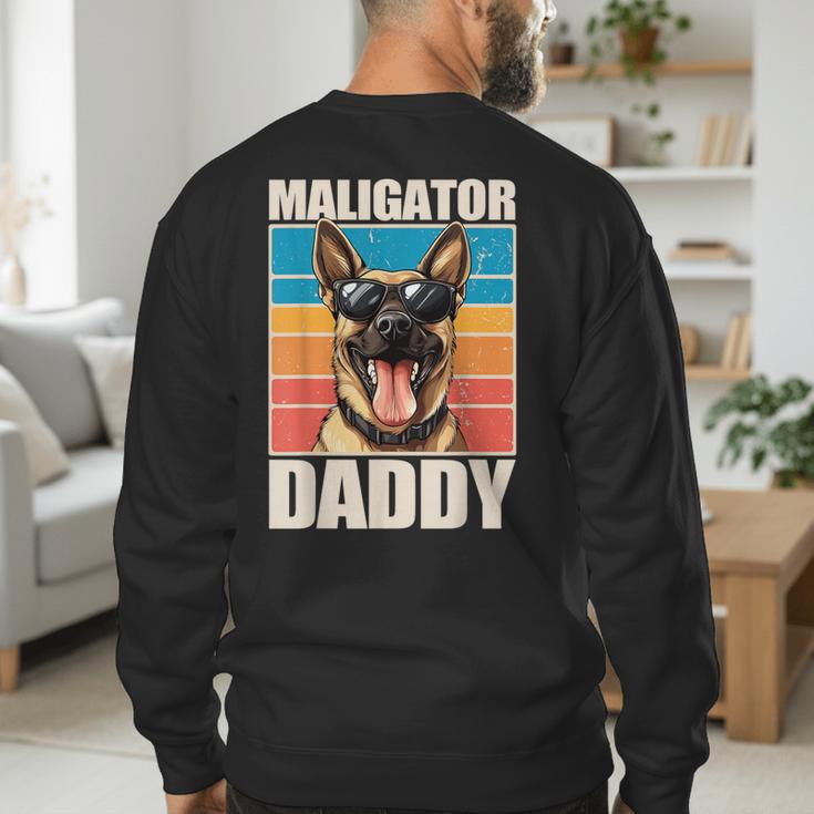 Malinois Dad Maligator Daddy Belgian Malinois Men's Sweatshirt Back Print Malinois Dad Maligator Daddy Belgian Malinois Men's Sweatshirt Back Print