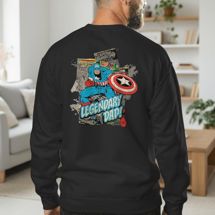 Marvel Captain America Legendary Dad Father's Day Men's Sweatshirt Back Print Marvel Captain America Legendary Dad Father's Day Men's Sweatshirt Back Print