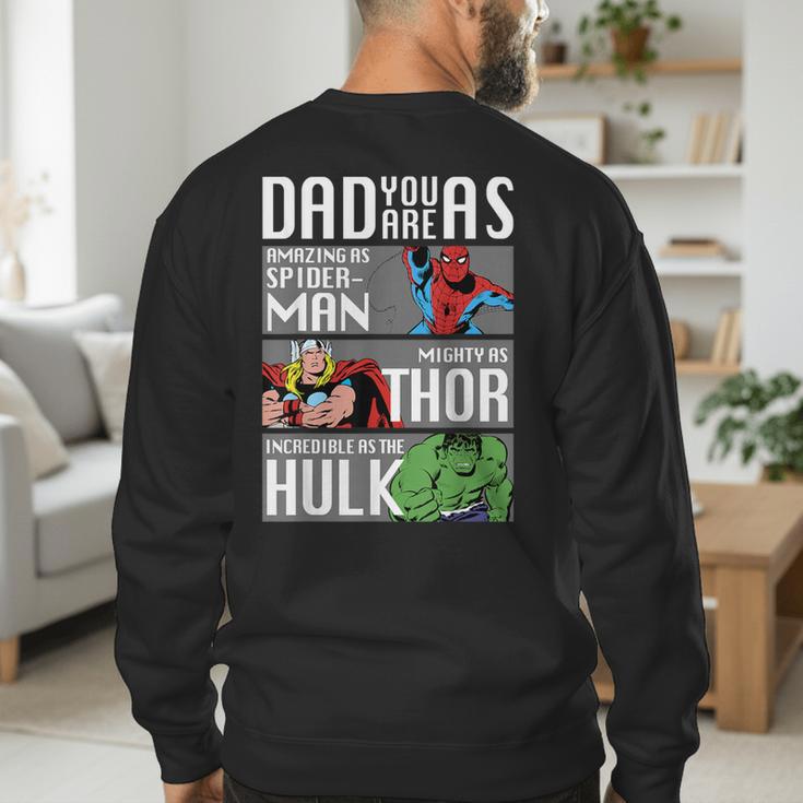 Marvel Father's Day Spider-Man Thor Hulk Dad Attributes Men's Sweatshirt Back Print