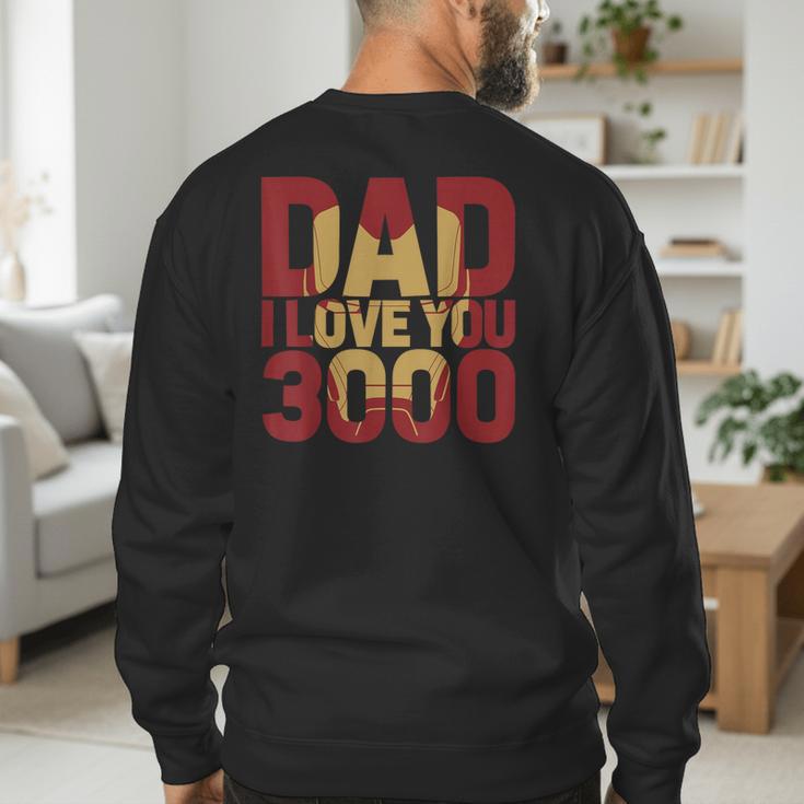 Marvel Iron Man Dad I Love You 3000 Text Fill Father's Day Small Men's Sweatshirt Back Print Marvel Iron Man Dad I Love You 3000 Text Fill Father's Day Small Men's Sweatshirt Back Print