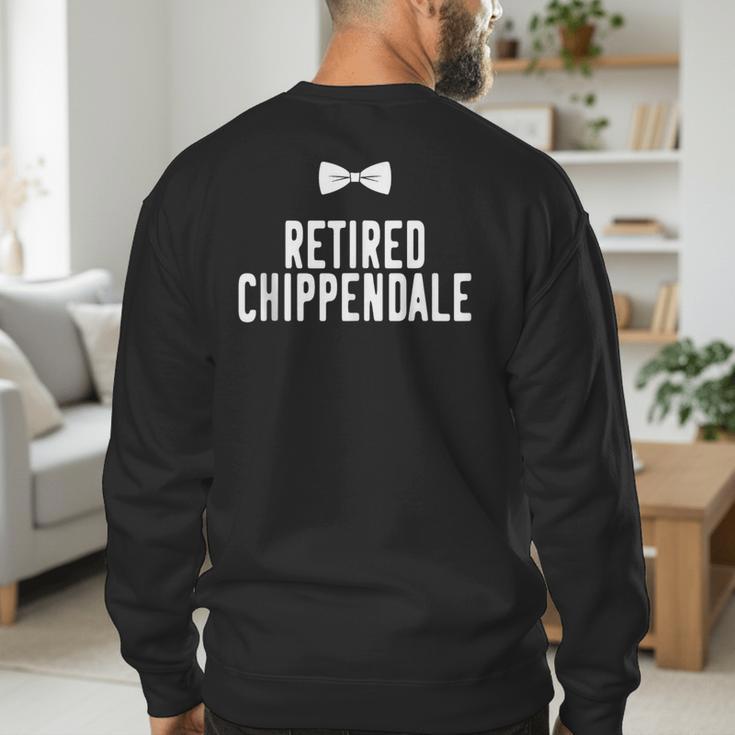 Men Dad Bod Joke Ex Male Dancer Humor Retired Chippendale Men's Sweatshirt Back Print Men Dad Bod Joke Ex Male Dancer Humor Retired Chippendale Men's Sweatshirt Back Print