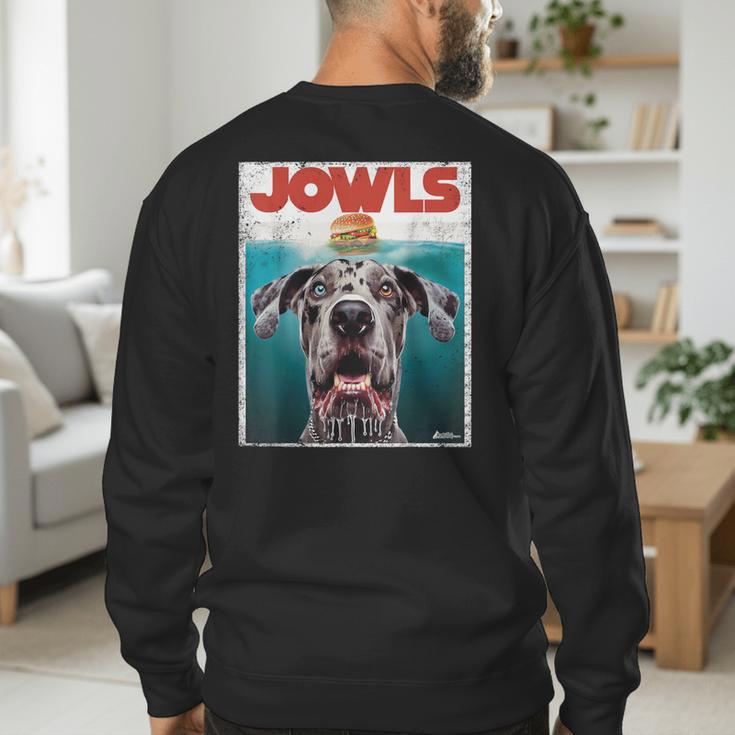 Merle Great Dane Jowls Paws Top Blue Eye Brown Dog Mom Dad For Men Women Girls Kids Men's Sweatshirt Back Print