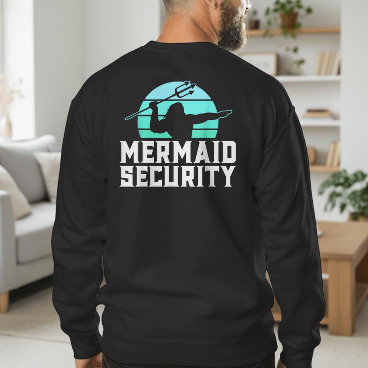 Mermaid Security Shirt Boys Swimmer Dad Merdad Trident Men's Sweatshirt Back Print