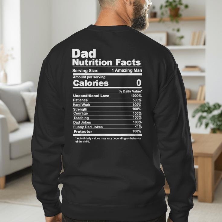 Miftees Fathers Day Tees Dad Nutrition Facts Men's Sweatshirt Back Print