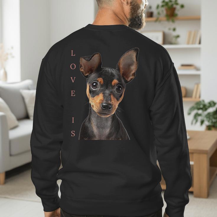 Miniature Pinscher Shirt Dog Mom Dad Tshirt Love Puppy Pet Men's Sweatshirt Back Print