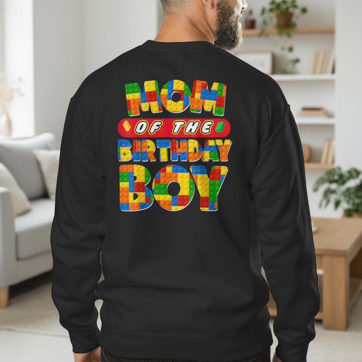 Mom And Dad Birthday Boy Building Bricks Family Party Decor Men's Sweatshirt Back Print Mom And Dad Birthday Boy Building Bricks Family Party Decor Men's Sweatshirt Back Print