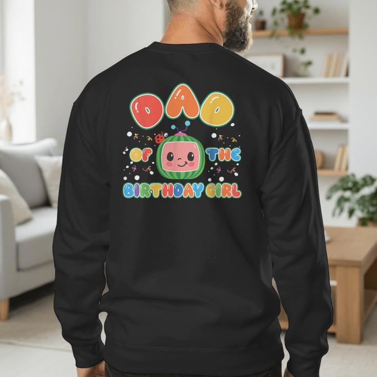 Mom And Dad Of The Birthday Girl Melon Family Matching Men's Sweatshirt Back Print