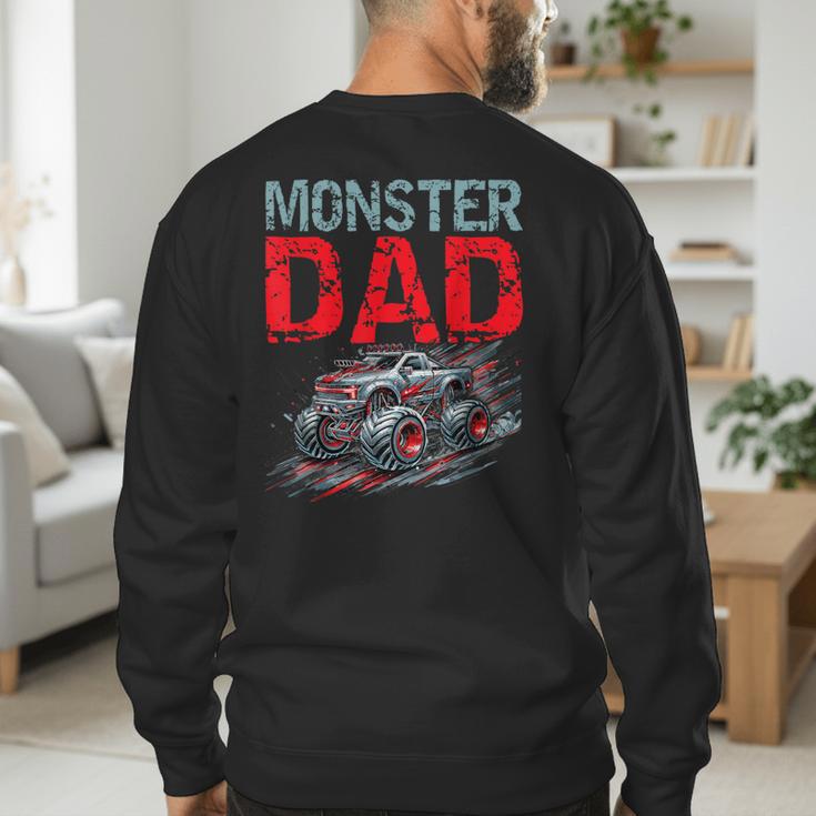 Monster Truck Dad Father's Day Men Men's Sweatshirt Back Print Monster Truck Dad Father's Day Men Men's Sweatshirt Back Print