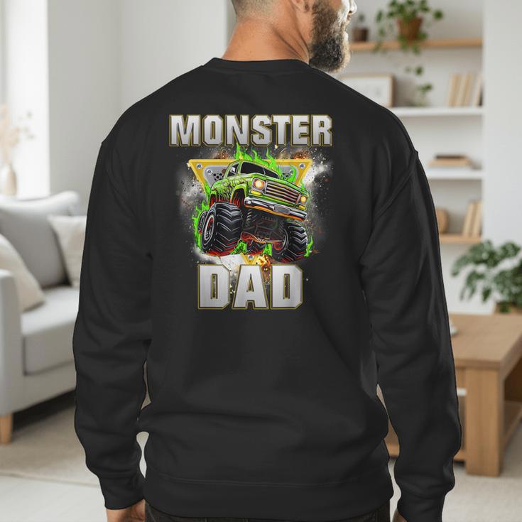 Monster Truck Dad Monster Truck Are My Jam Adults Kids Men's Sweatshirt Back Print