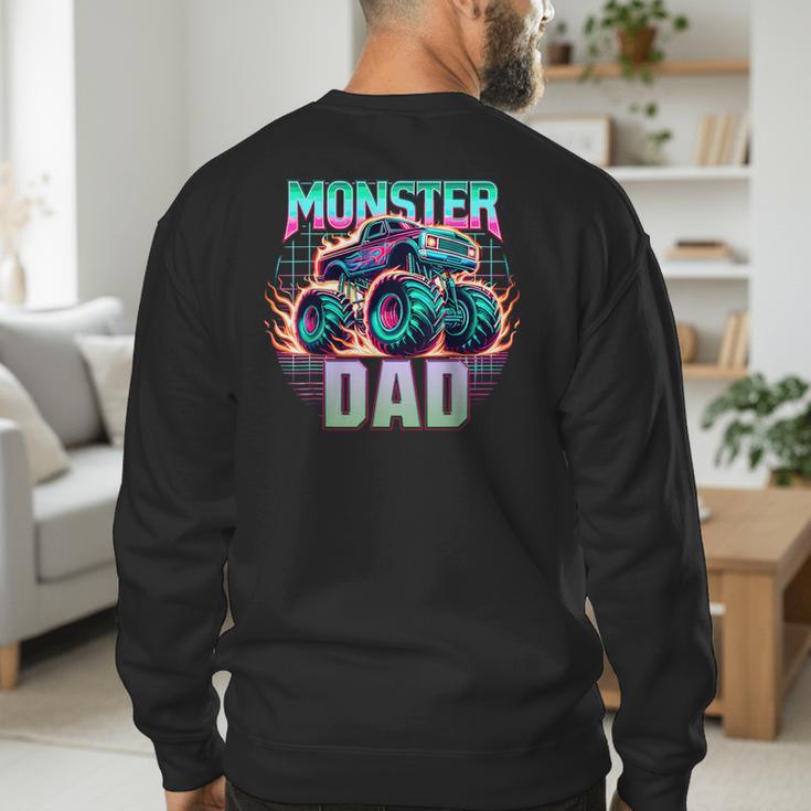 Monster Truck Dad Monster Truck Are My Jam Truck Lovers Men's Sweatshirt Back Print