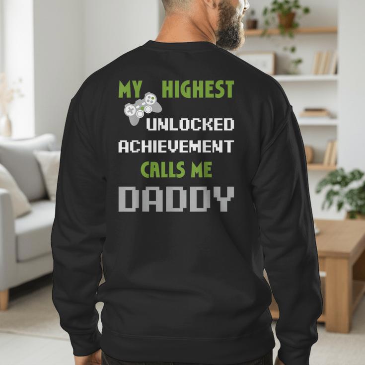 Nerdy Father Day Gamer Dad Daddy Men Love Video Gaming Men's Sweatshirt Back Print