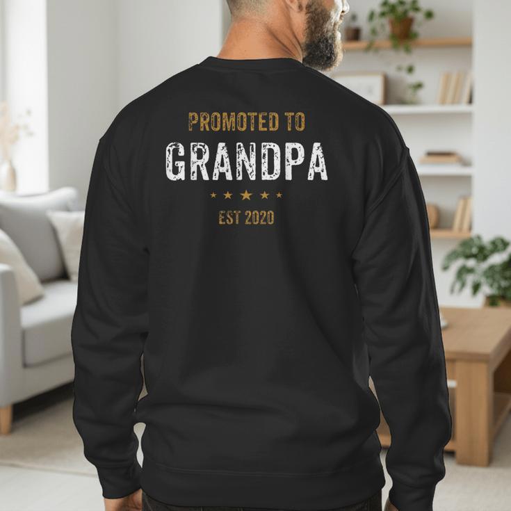 New For Dad Promoted To Grandpa Est 2020 Men's Sweatshirt Back Print