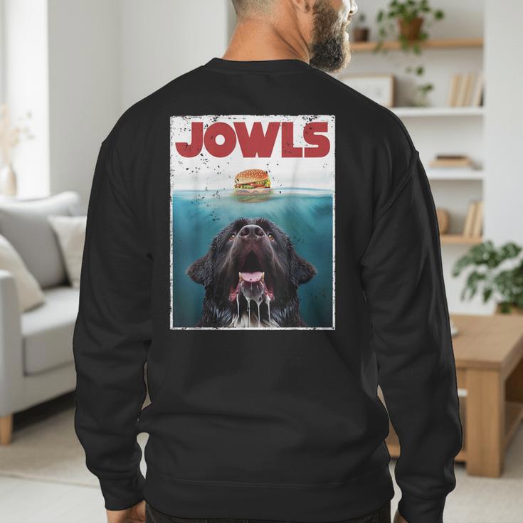 Newfoundland Dog Newfie Lab Jowls Burger Dog Mom Dad Men's Sweatshirt Back Print Newfoundland Dog Newfie Lab Jowls Burger Dog Mom Dad Men's Sweatshirt Back Print
