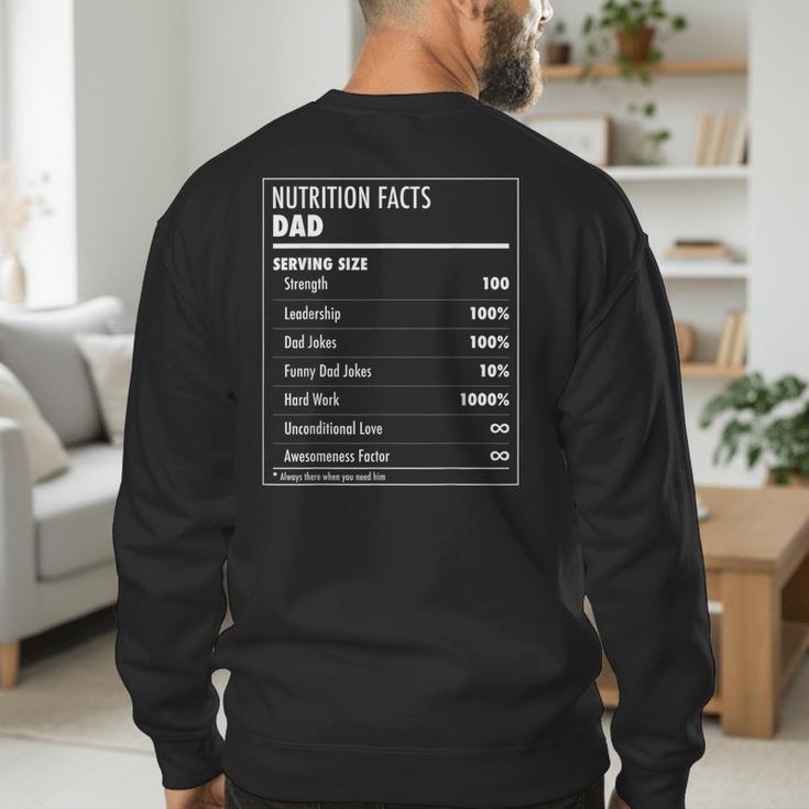 Nutrition Facts Dad Father's Day Shirt For Men Dad Men's Sweatshirt Back Print