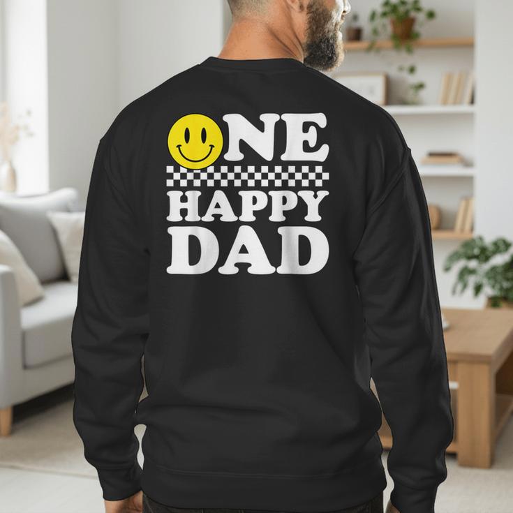One Happy Dude Dad 1st Birthday Family Matching Men's Sweatshirt Back Print
