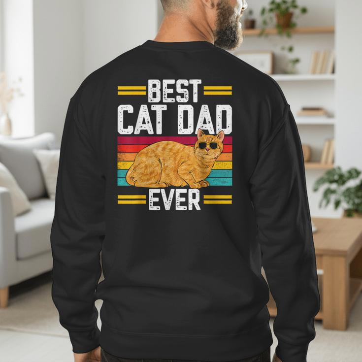 Orange Cat Best Cat Dad Ever Orange Tabby Cat Men's Sweatshirt Back Print