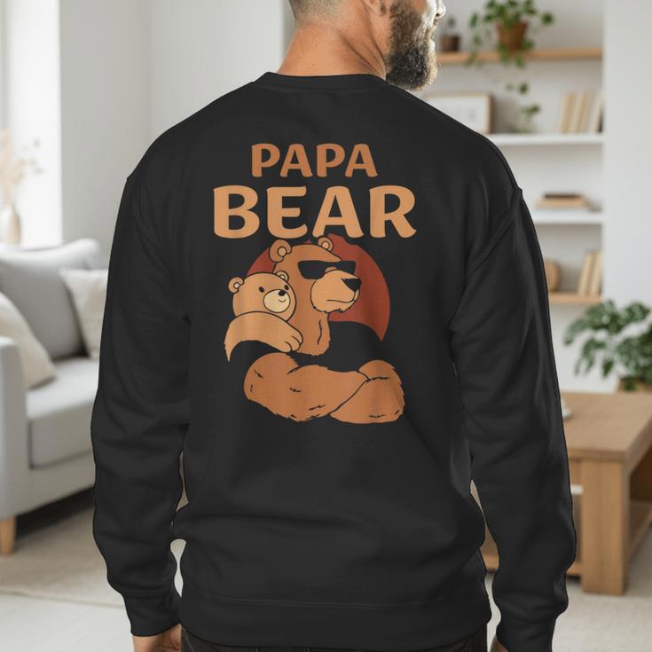 Papa Bear Bears Animal Pun Lover Dad Father Daddy Father's Men's Sweatshirt Back Print