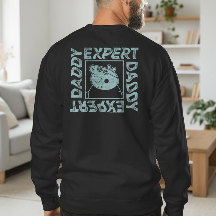 Peppa Pig Father's Day Expert Daddy Vintage Faded Box Logo Men's Sweatshirt Back Print