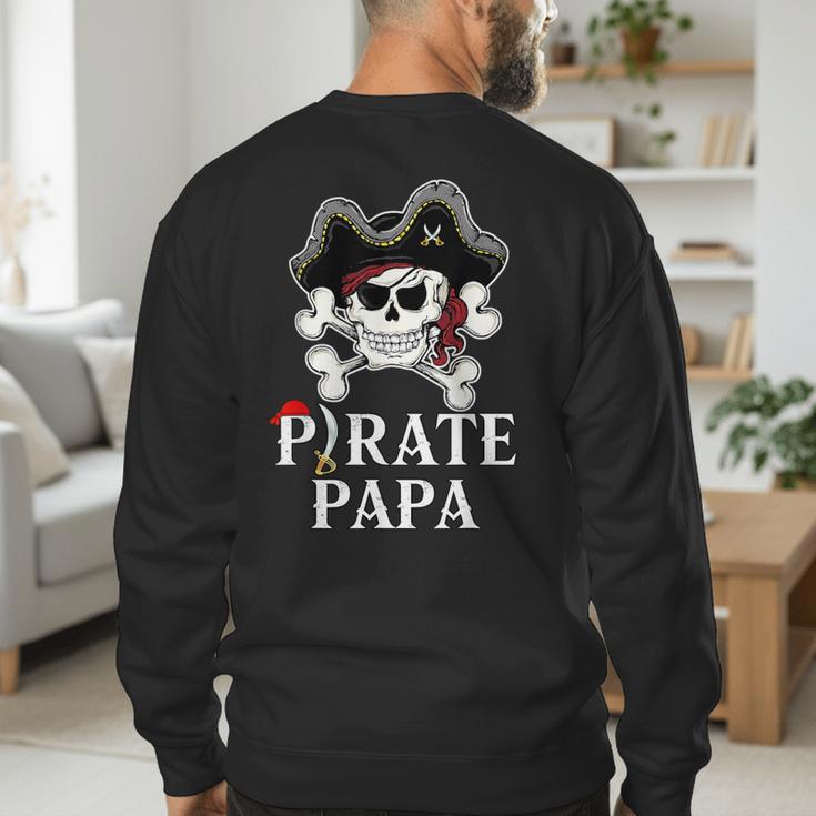 Pirate Papa Costume Jolly Roger Crossbones Pirate Dad Men's Sweatshirt Back Print Pirate Papa Costume Jolly Roger Crossbones Pirate Dad Men's Sweatshirt Back Print
