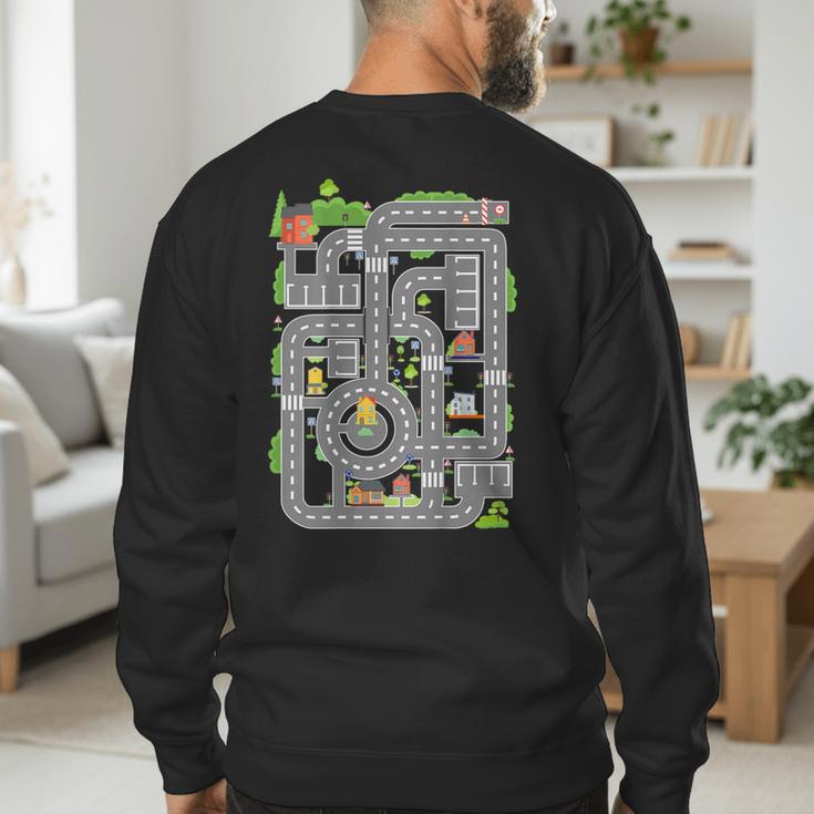Play Cars On Dad's Back Shirt Kids And Fathers Play Men's Sweatshirt Back Print Play Cars On Dad's Back Shirt Kids And Fathers Play Men's Sweatshirt Back Print