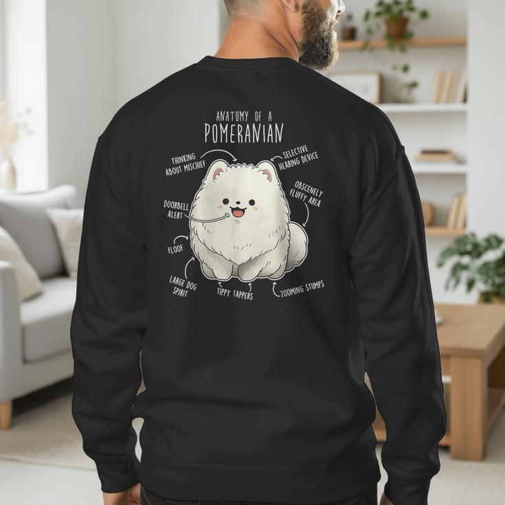 Pomeranian Anatomy Cute Pet Pom Mom Dog Dad For Men Women Girls Kids Men's Sweatshirt Back Print