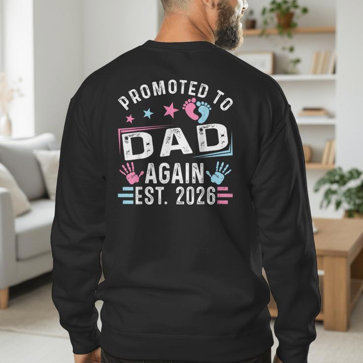 Promoted To Dad Again Est 2026 Vintage Dad Men's Sweatshirt Back Print
