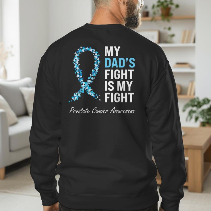 Prostate Cancer Awareness Light Blue Ribbon Dad Survivor Men's Sweatshirt Back Print