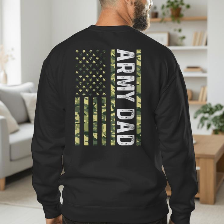 Proud Army Dad United States USA Flag For Father's Day Men's Sweatshirt Back Print