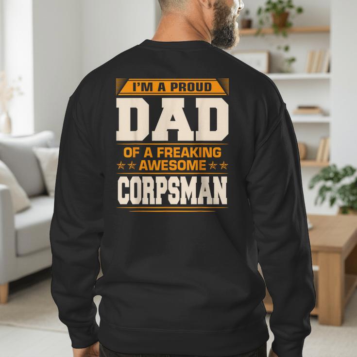Proud Dad Of Awesome Corpsman Father's Day Men's Sweatshirt Back Print