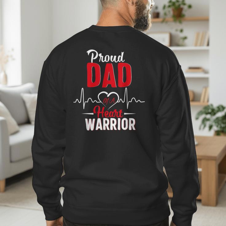 Proud Dad Of a Heart Warrior CHD Awareness Gift Men's Sweatshirt Back Print