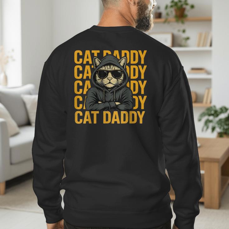 Retro Cat Daddy Style Animal For Men Women Kid Boy Girl Men's Sweatshirt Back Print