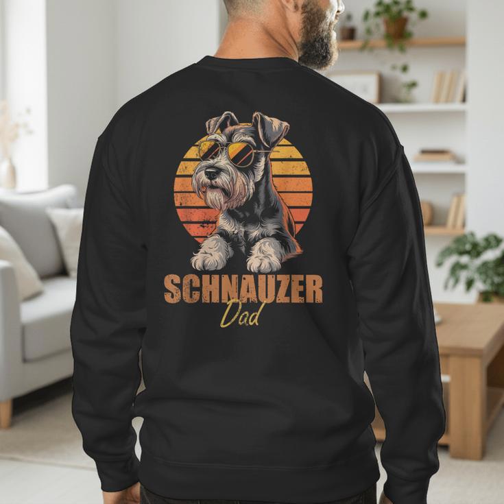 Retro Miniature Schnauzer Dad Vintage Dog Lovers Men's Sweatshirt Back Print