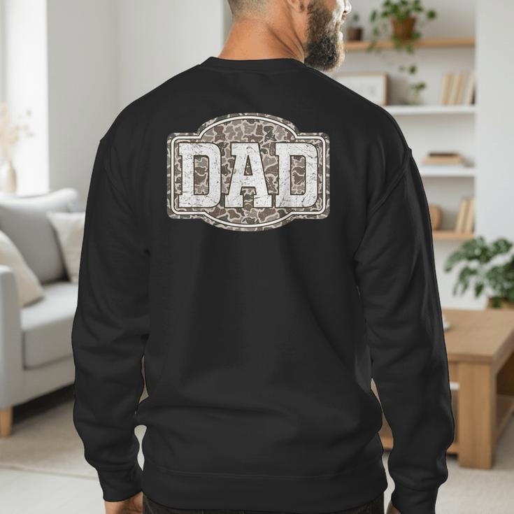 Retro Old Camo Dad Camouflage Hunting Season Father's Day Men's Sweatshirt Back Print