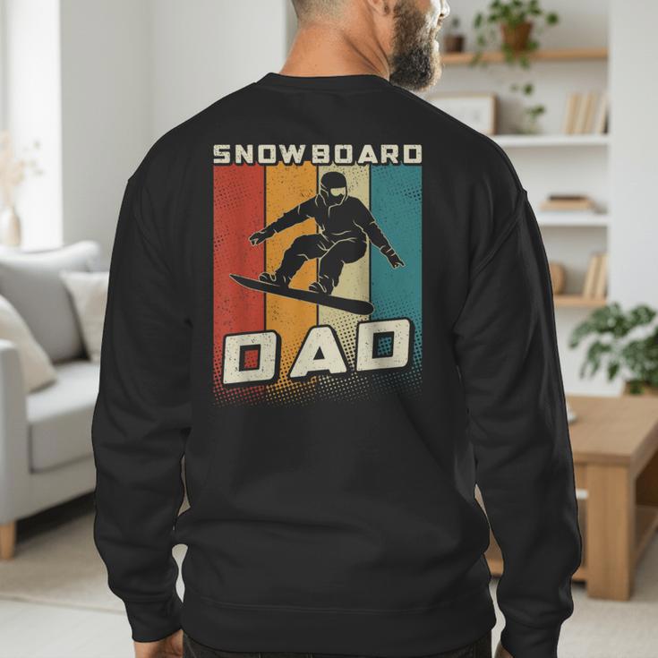 Retro Snowboard Dad Snowboarding Father Snowboarder Dad Men's Sweatshirt Back Print